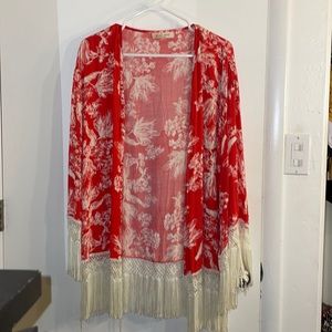 Red and cream coverup